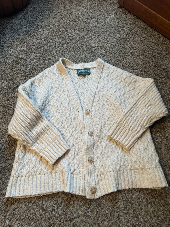 American Eagle Outfitters Sweaters - American Eagle Outfitters Cream Cable-Knit Button Cardigan